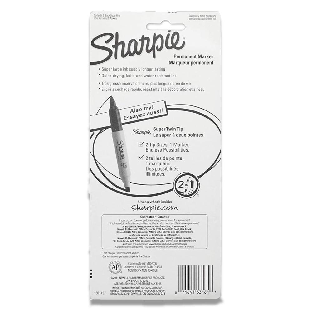 Sharpie - Super Permanent Marker Black Fine- 48 Pack