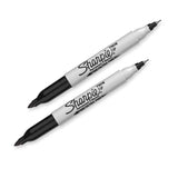 Sharpie - Twin Tip Permanent Markers, Black - 12 Pack