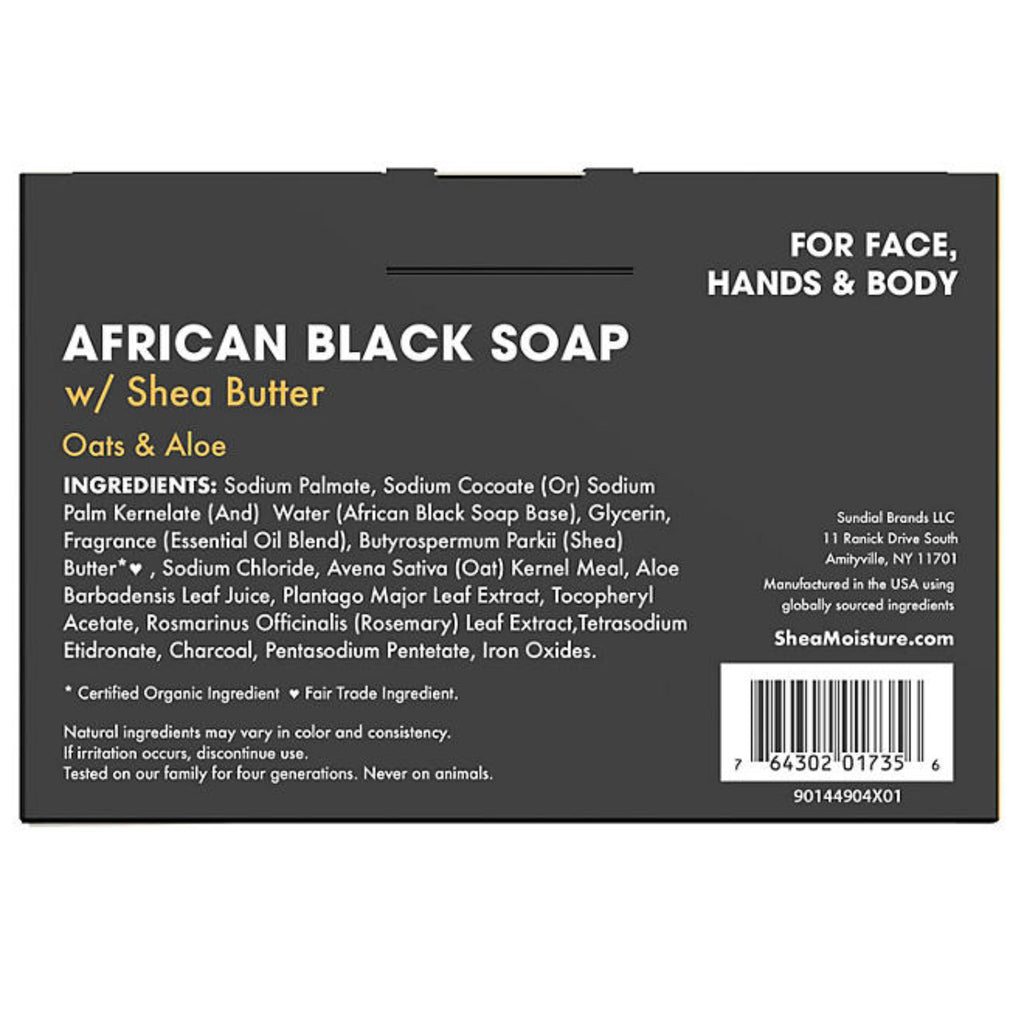 Shea Moisture African Black Soap with Shea Butter - 8 Oz - 4 Pack Contarmarket