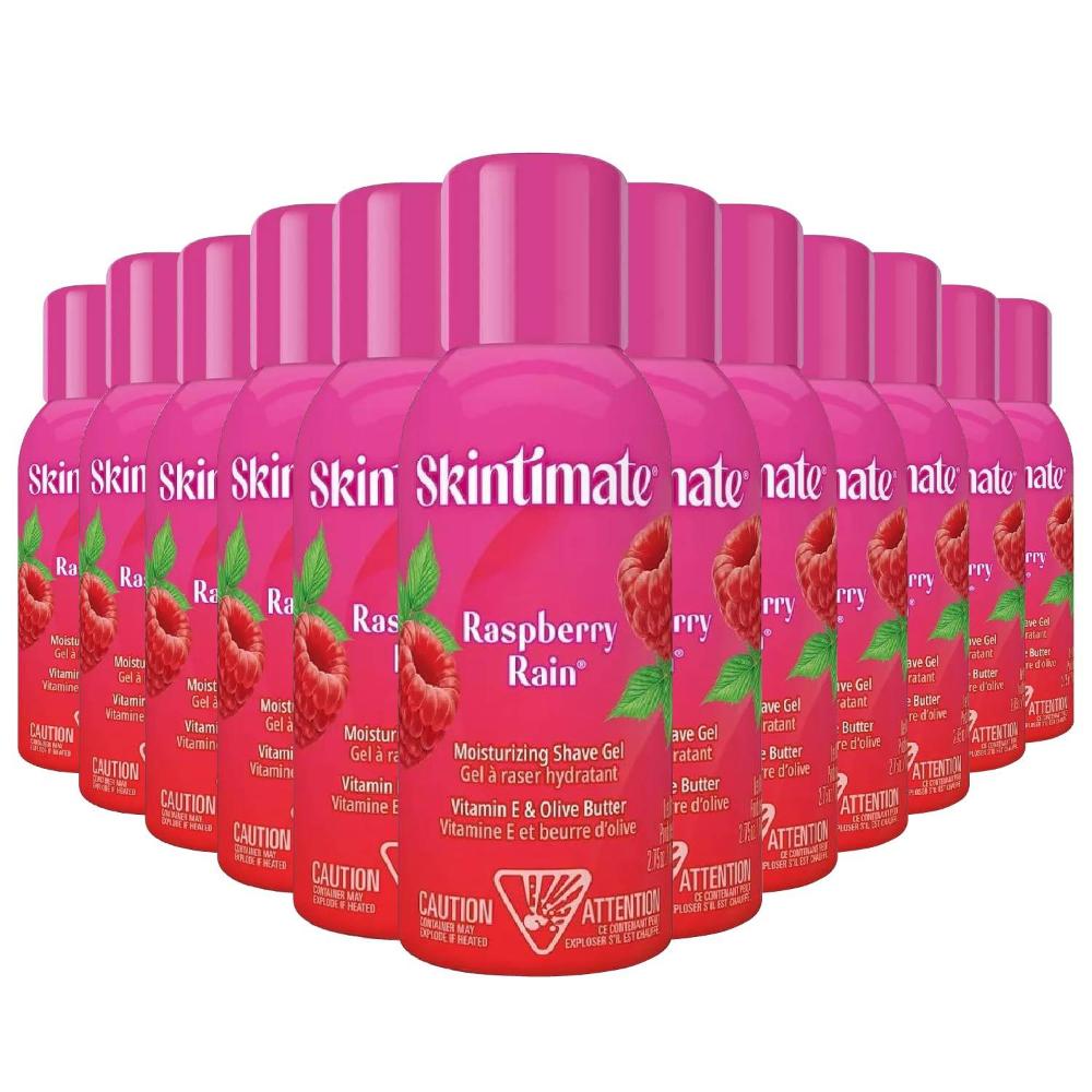 Skintimate Signature Scents Raspberry Rain Women's Shave Gel - 2.75oz - 12 Pack - Travel Size