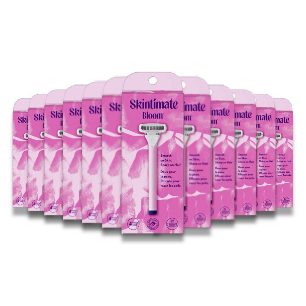 Skintimate Bloom Women's Razor Kit - 1 Razor Handle 2 Refills - 12 Pack Contarmarket