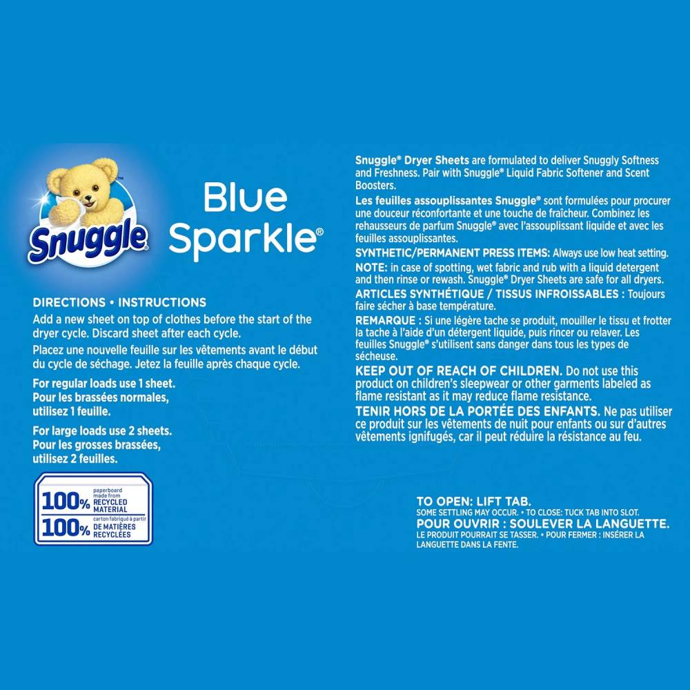 Snuggle - Fabric Softener Dryer Sheets, Blue Sparkle - 320 Count
