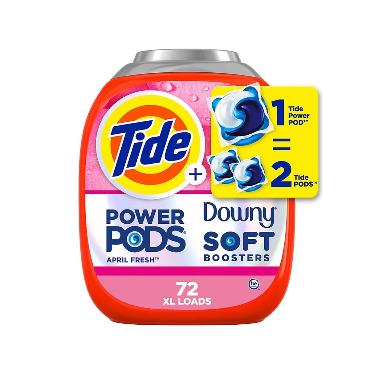 Tide Power PODS 2-in-1 Laundry Detergent Pods W/ Downy Soft Boosters April Fresh Scent - 72 Ct