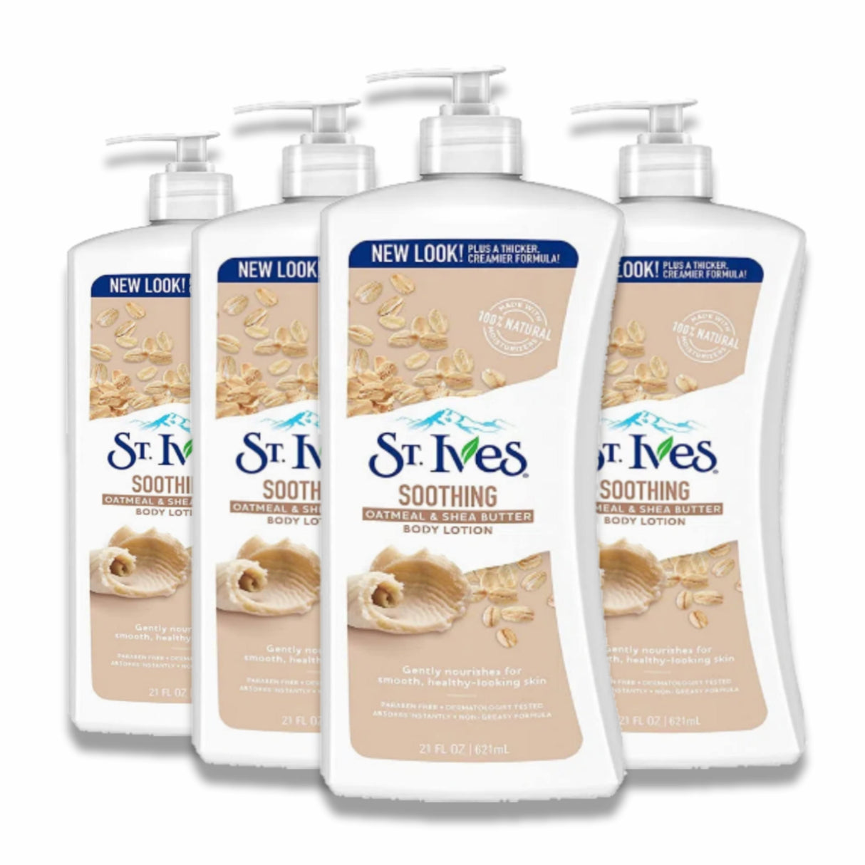 St. Ives - Body Lotion, Naturally Soothing Oatmeal & Shea Butter - 21 Oz - 4 Pack