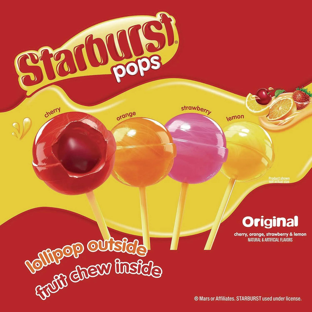 Starburst - Pops Fruit Chew Filled Lollipops Variety Pack - 100 Count Each