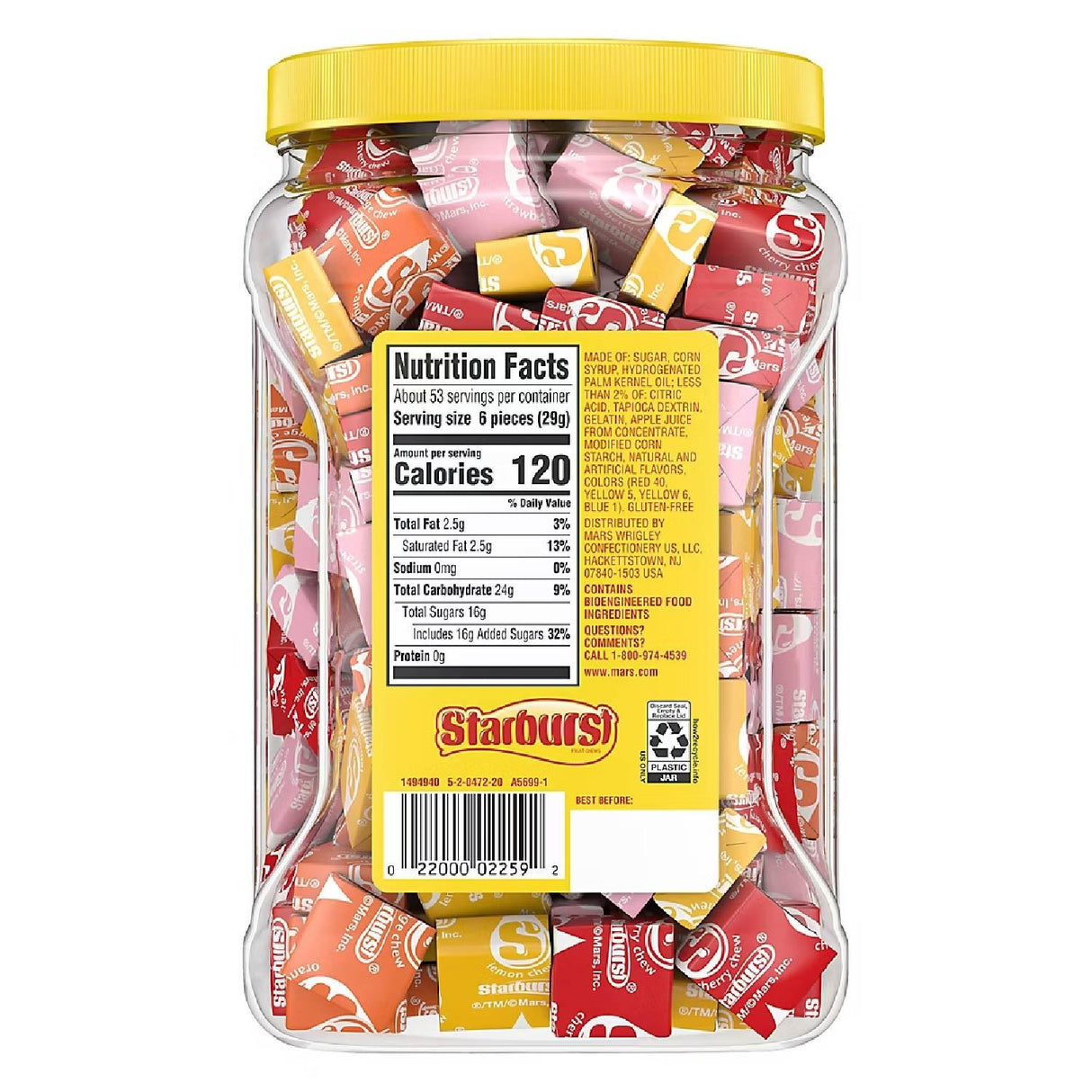 Starburst Original Fruit Chewy Candy Jar - 54oz