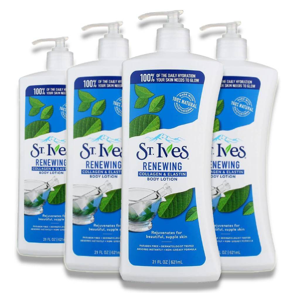 St. Ives Skin Renewing Body Lotion - Collagen Elastin, 21 Oz - 4 Pack Contarmarket