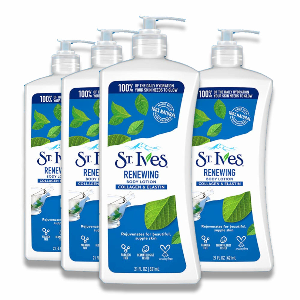 St. Ives - Skin Renewing Body Lotion, Collagen Elastin - 21 Oz - 4 Pack