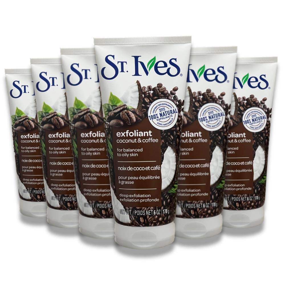 St. Ives Energizing Coconut & Coffee Face Scrub - 6 Oz - 6 Pack