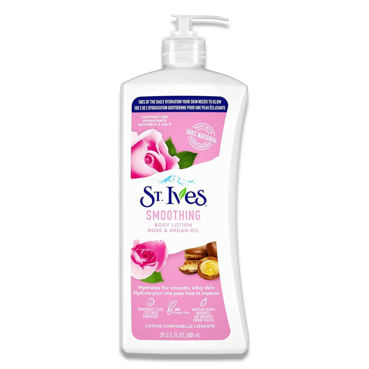 St. Ives Smoothing Body Lotion - Rose and Argan Oil, 21 Oz - 4 Pack Contarmarket