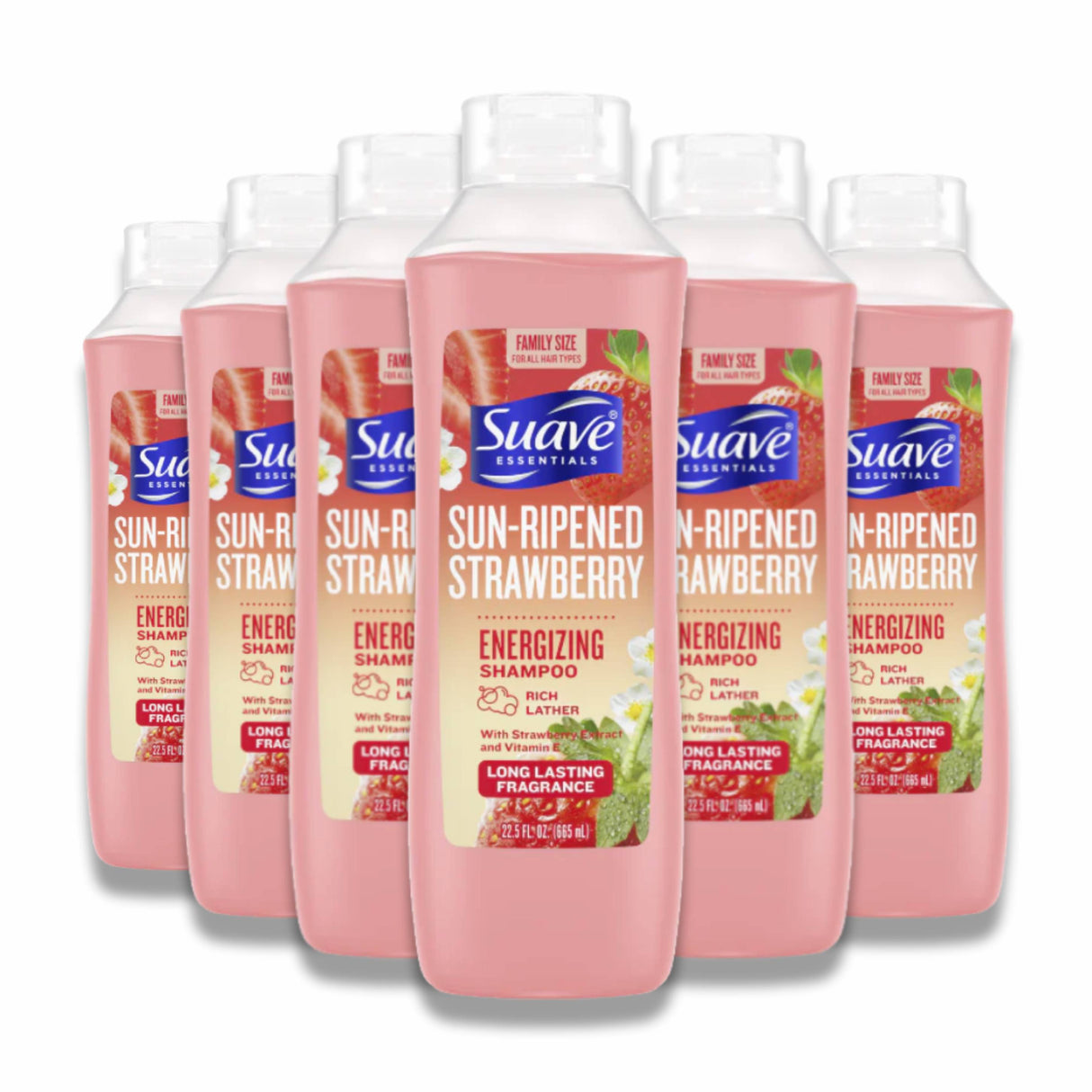 Suave - Sun-Ripened Strawberry Shampoo - 22.5 Oz - 6 Pack