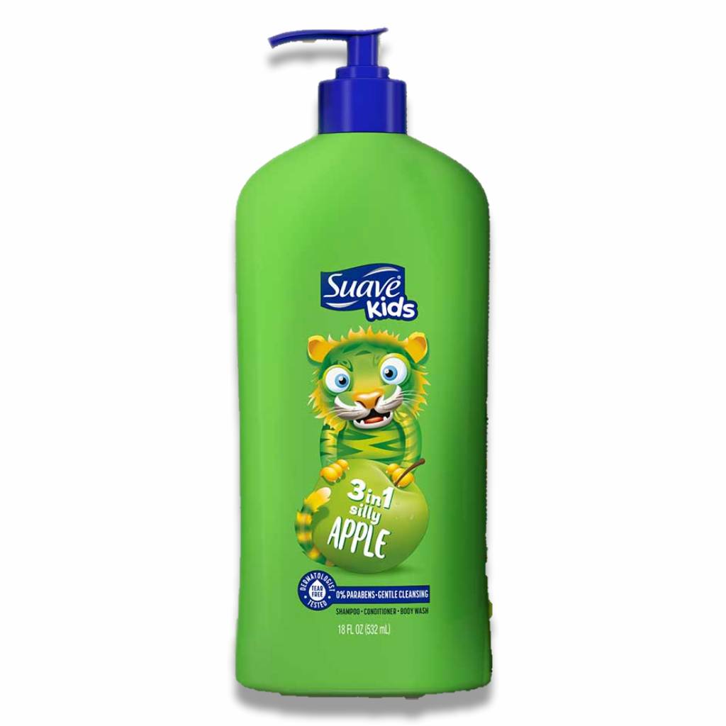 Suave -  Kids Silly Apple 3-in-1 Shampoo Conditioner & Body Wash - 18 Oz - 6 Pack