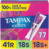 Tampax - Radiant Tampons Trio Pack, Unscented - 77 Ct