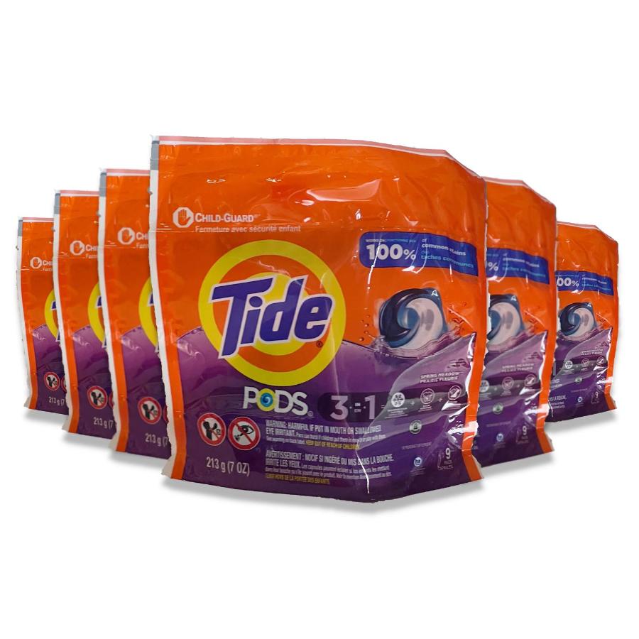 Tide - PODS Laundry Detergent Pacs Spring Meadow Scent - 9 Ct - 7 Oz - 6 Pack