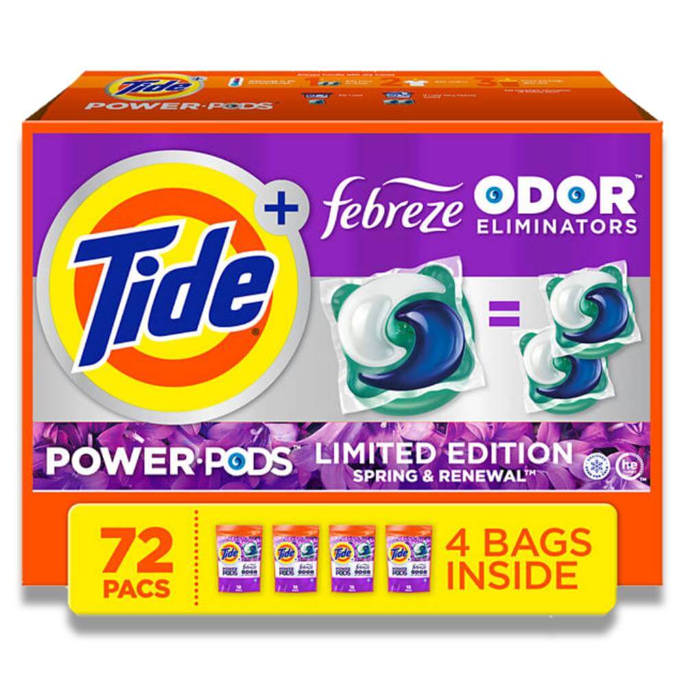 Tide Power PODS Laundry Detergent Pacs, Spring & Renewal - 72 Ct Contarmarket