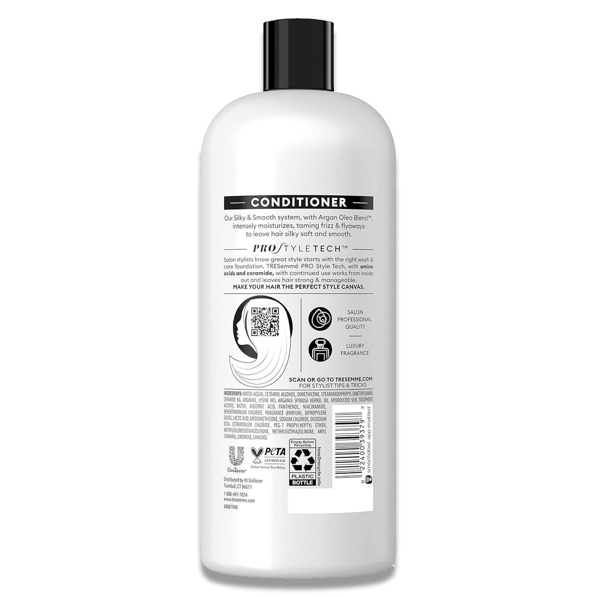 Tresemme - Silky & Smooth Anti-Frizz Conditioner for Frizzy Hair Formulated With Pro Style Technology - 28 Oz - 6 Pack