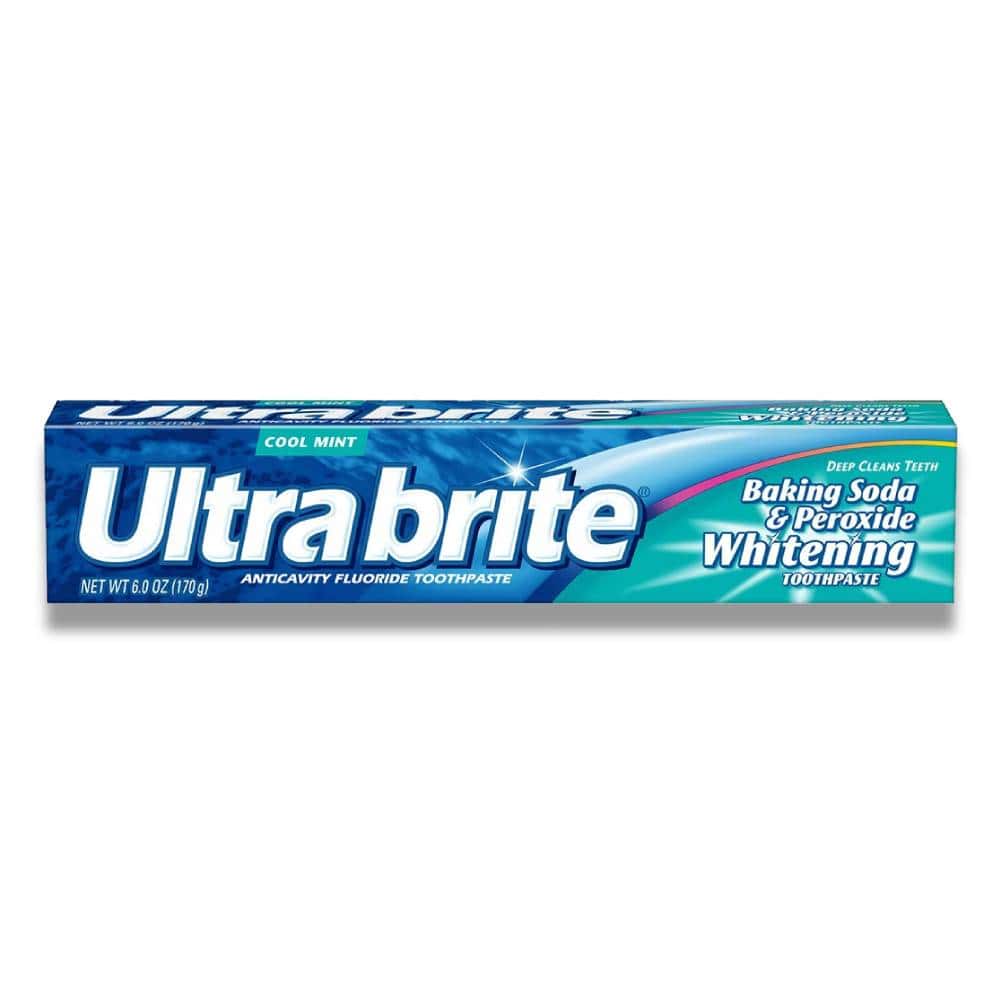 Ultra Brite - Baking Soda and Peroxide Whitening Toothpaste, Cool Mint - 6 Oz - 24 Pack