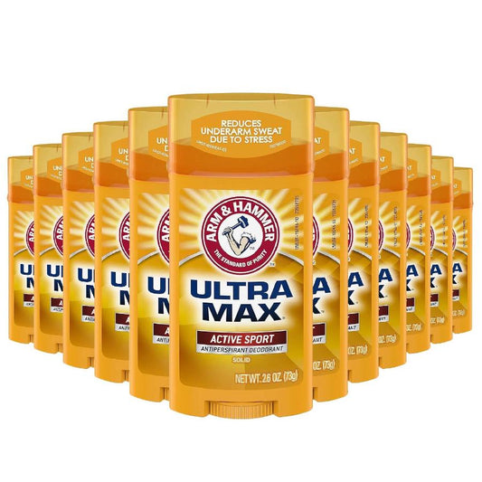 Arm & Hammer UltraMax Invisible Solid Active Sport, 2.6 oz - 12 Pack