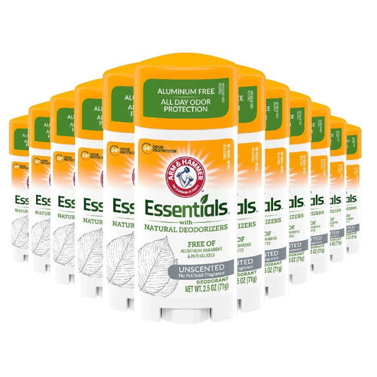 Arm & Hammer Essentials Natural Deodorant Unscented  2.5 oz -  12 Pack