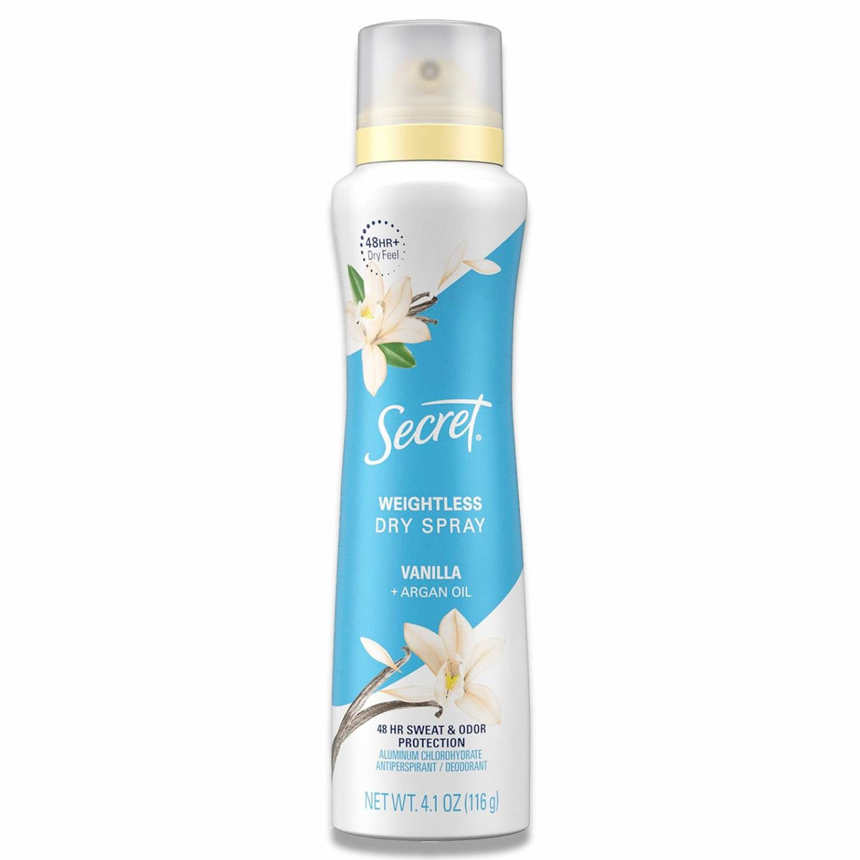 Secret - Dry Spray Antiperspirant Deodorant Vanilla And Argan Oil - 4.1 Oz - 12 Pack