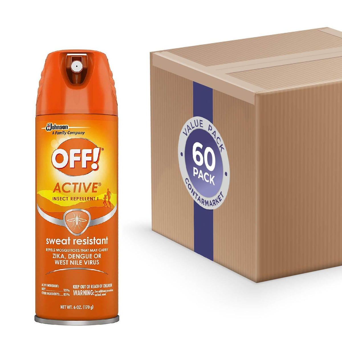 OFF! Active Insect Repellent Sweat Resistant 6 Oz - 60 Pack – Contarmarket