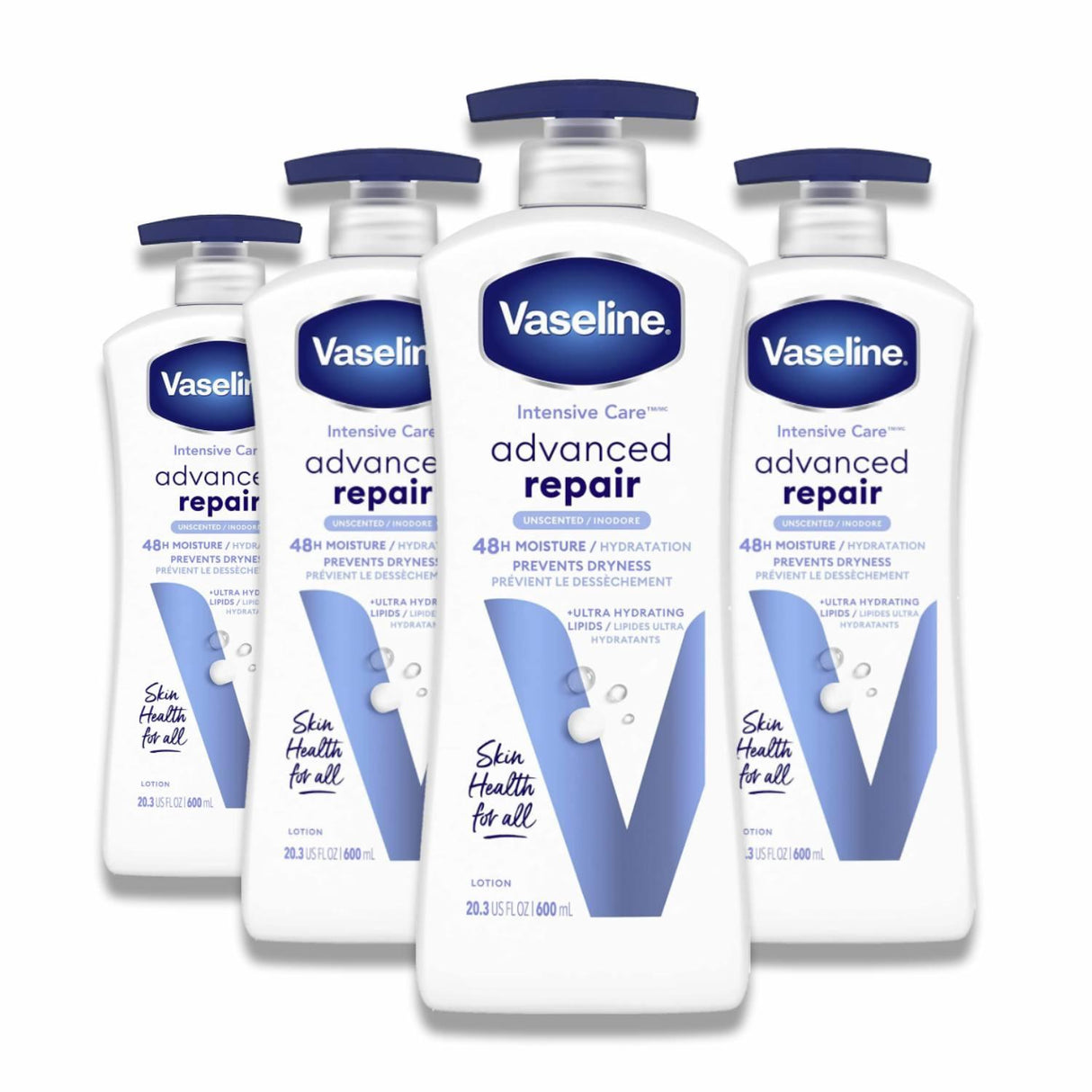 Vaseline - Intensive Care Advanced Repair Unscented Healing Moisture Lotion - 20.3 fl Oz - 4 Pack