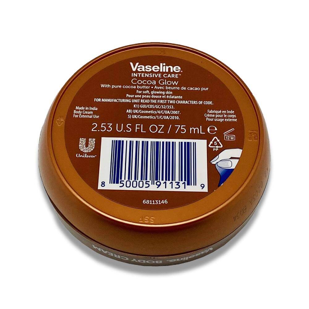 Vaseline Cocoa Glow Cocoa Butter Body Cream - 75 ml - 48 Pack Contarmarket