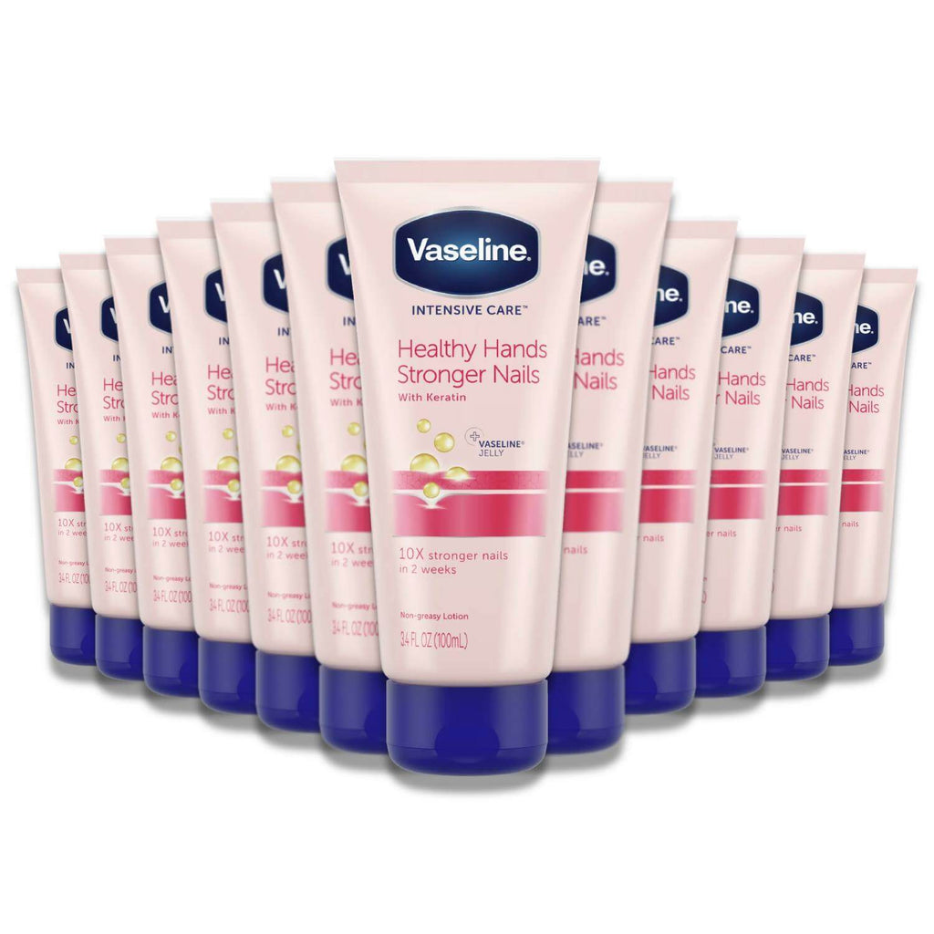 Vaseline Intensive Care Hand Cream - Healthy Hands & Stronger Nails - 3.4 Oz - 12 Pack Contarmarket