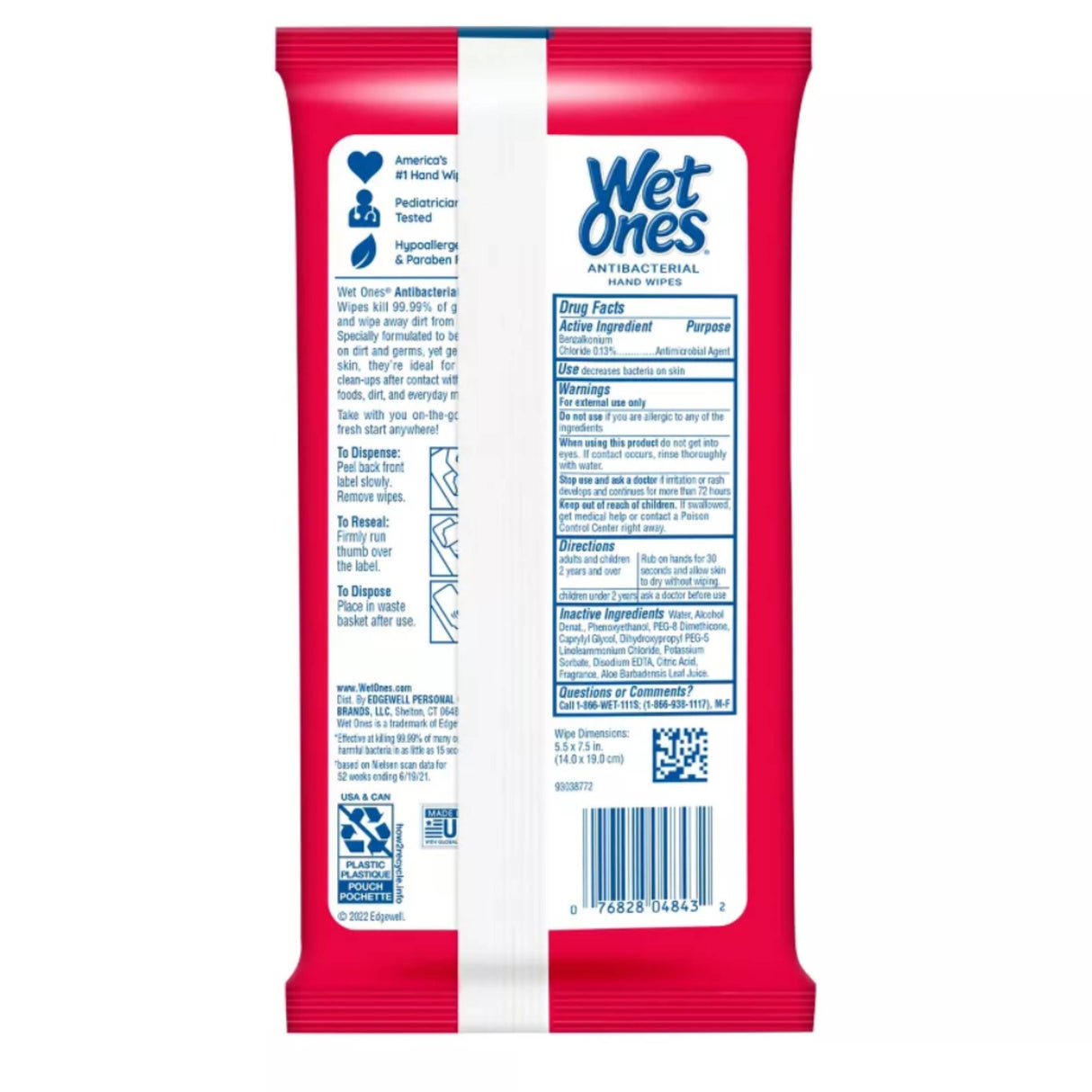 Wet Ones - Antibacterial Hand Wipes Travel Pack, Fresh - 20 Ct - 10 Pack