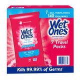 Wet Ones - Antibacterial Hand Wipes Travel Pack, Fresh Scent - 20 Ct - 7 Pack