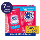 Wet Ones - Antibacterial Hand Wipes Travel Pack, Fresh Scent - 20 Ct - 7 Pack