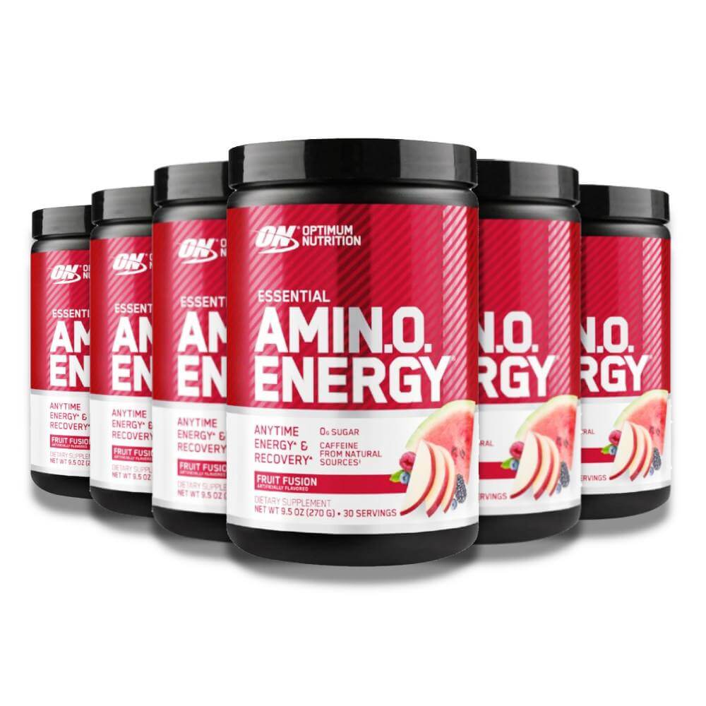 Optimum Nutrition Amino Energy Pre Workout Fruit Fusion - 9.5 Oz - 6 Pack Contarmarket