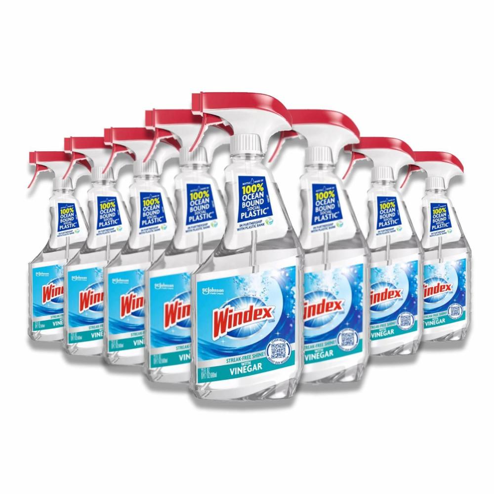 Windex - Glass Cleaner, Vinegar Spray Bottle - 23 Oz - 8 Pack