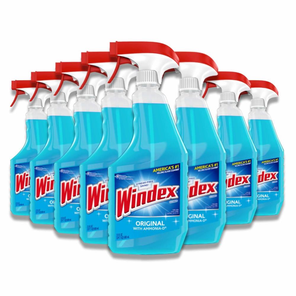 Windex - Glass Cleaner Original Blue Spray Bottle - 23 Oz - 8 Pack