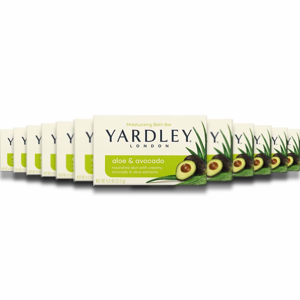 Yardley London Moisturizing Soap Bar - Fresh Aloe With Avocado Essence - 4 Oz - 24 Pack Contarmarket