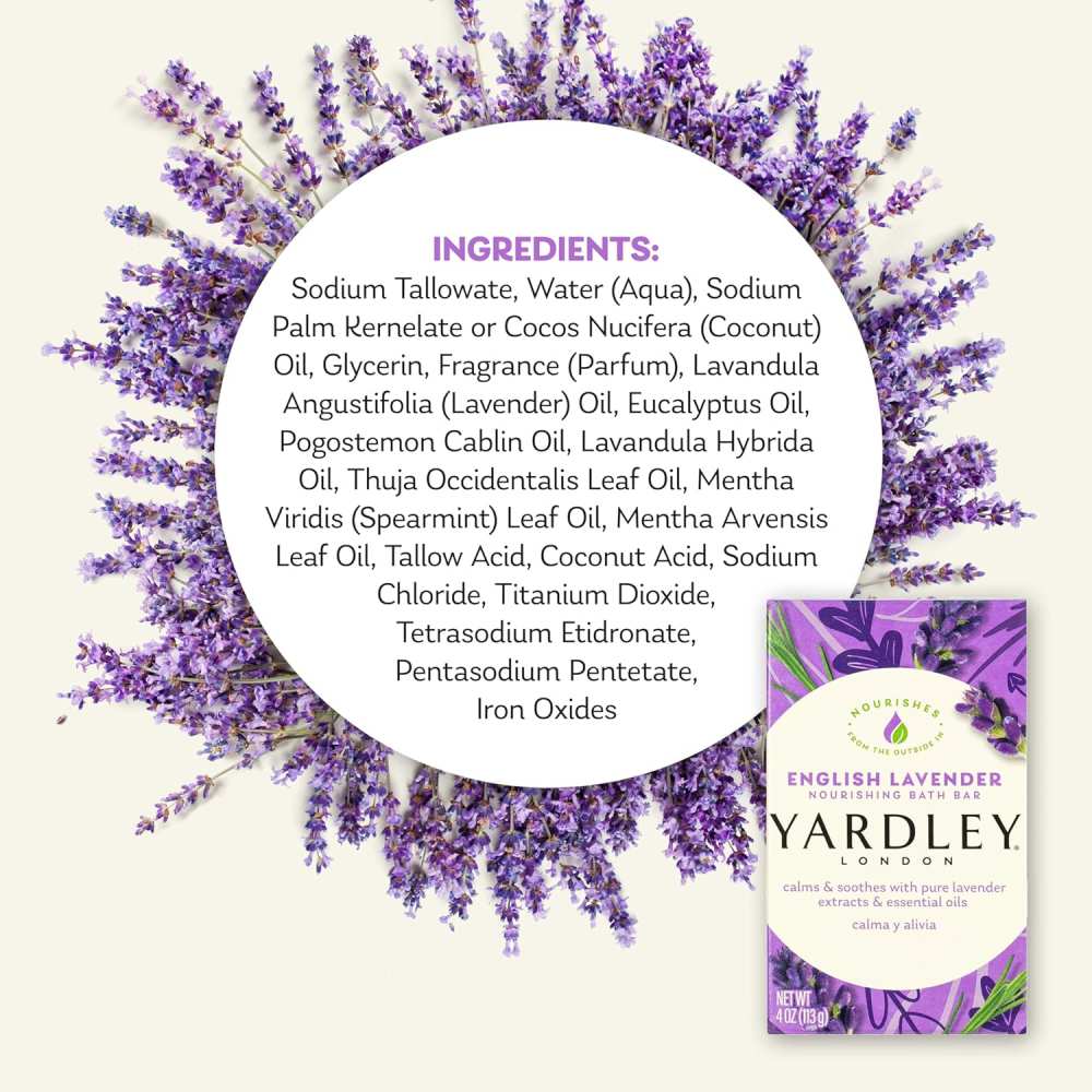 Yardley - London Moisturizing Bath Bar English Lavender  - 4 Oz - 24 Pack