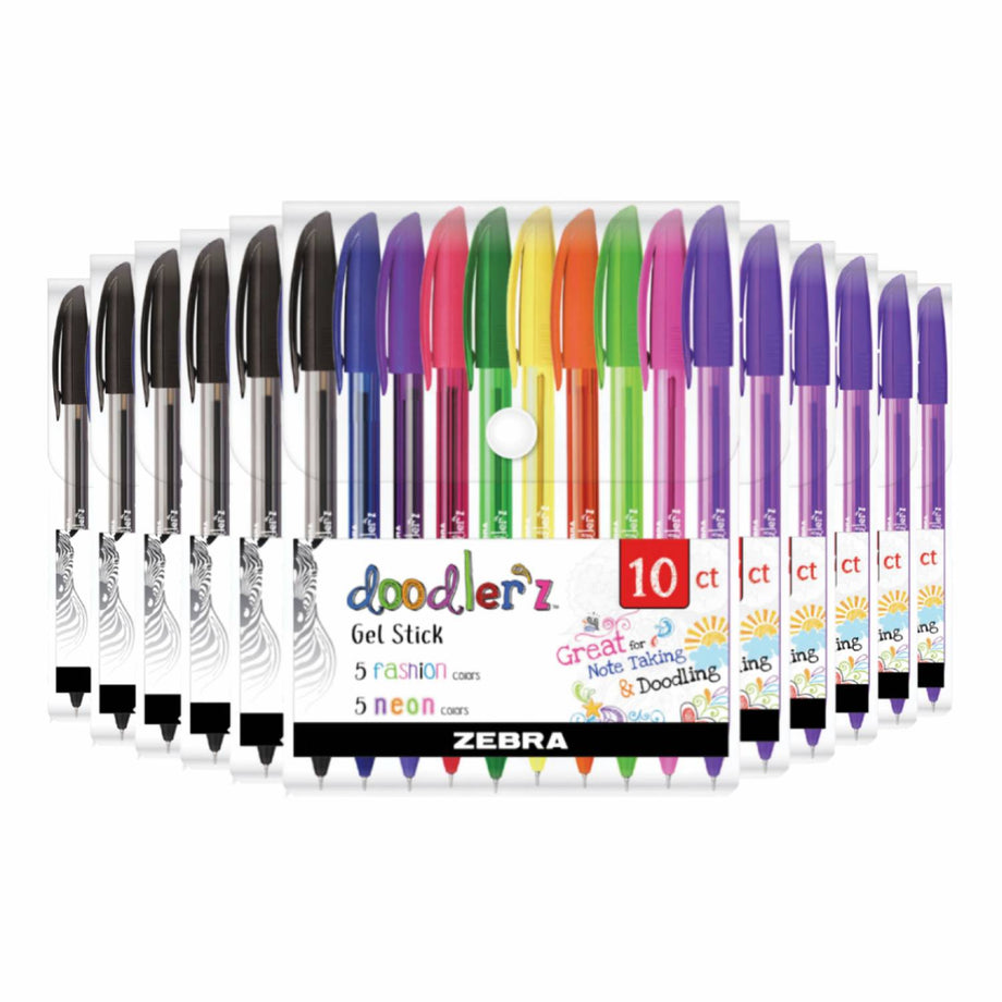  Zebra Doodler'z Gel Stick Pens - 1.0mm - Fashion