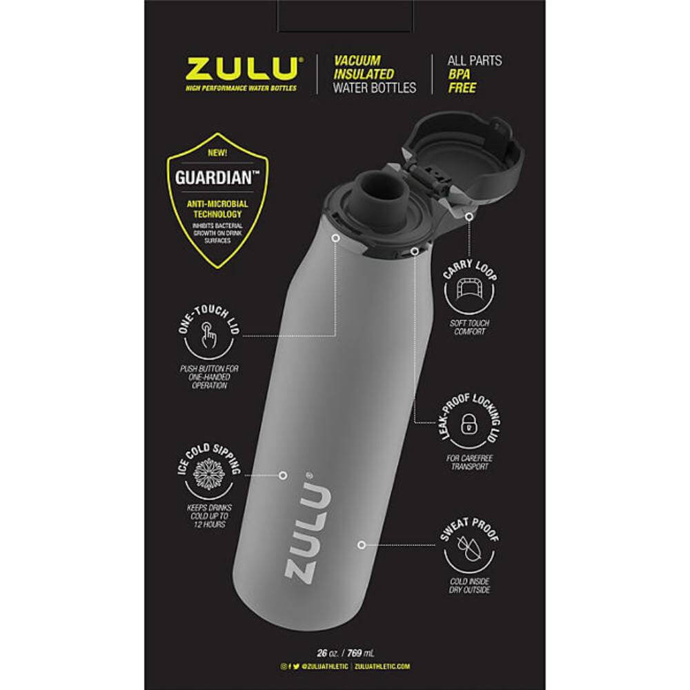 ZULU Stainless Insulated Water Bottle - 2 Pack, Assorted Colors, 26 Oz –  Contarmarket