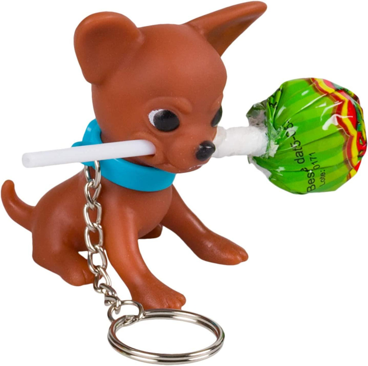 WOM Biterz - Keychains with The Shape of a Dog Biting a Strawberry Lollipop! - 6 Ct