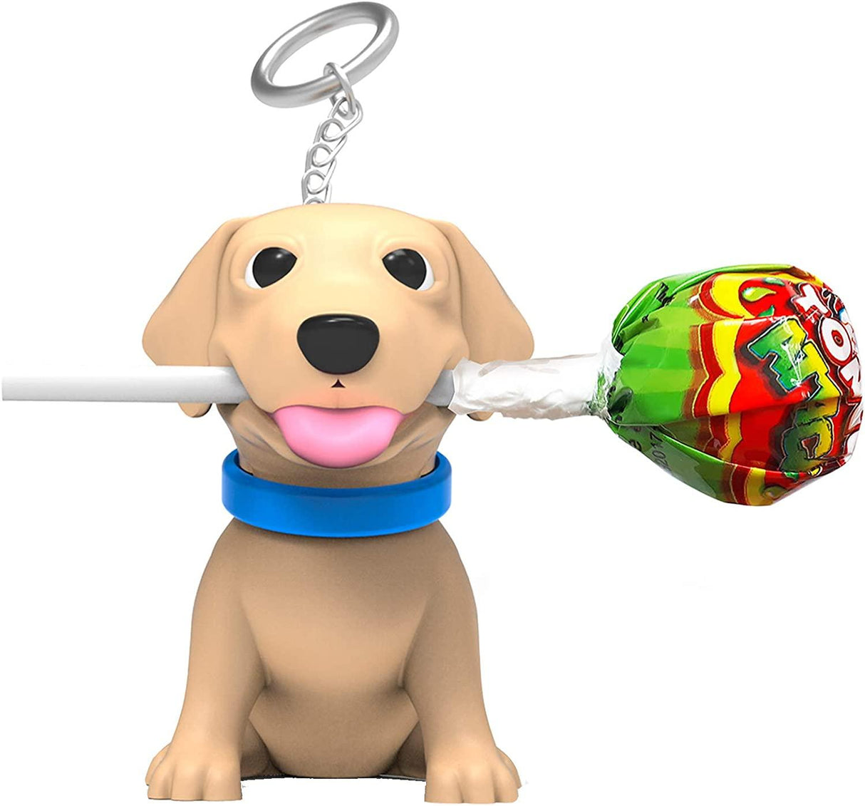 WOM Biterz - Keychains with The Shape of a Dog Biting a Strawberry Lollipop! - 6 Ct