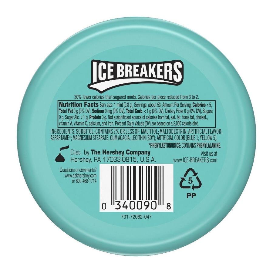 Ice Breakers Sugar Free Mints, Wintergreen - 24 Packs of 8 (5657209897116)