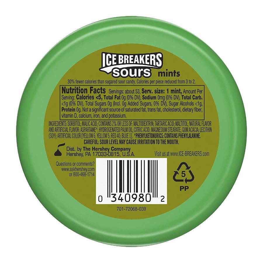 Ice Breakers Sours Sugar Free Mints, Watermelon, Green Apple, Tangerine - 24 Packs of 8 (5657209733276)