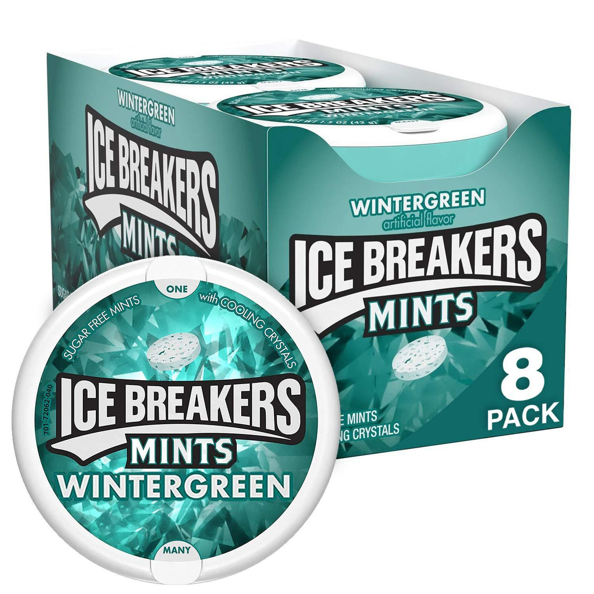 Ice Breakers Sugar Free Mints, Wintergreen - 24 Packs of 8 (6995369525404)