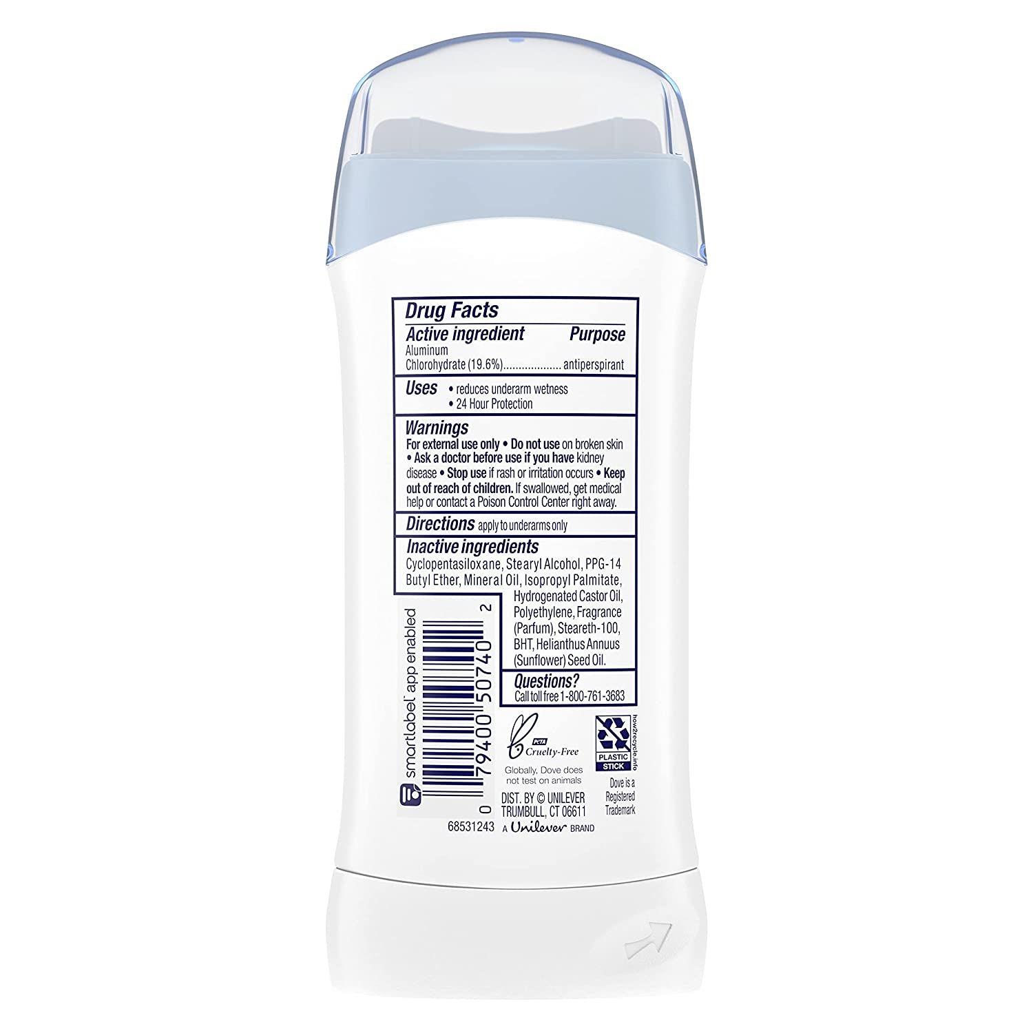 Dove Anti-Perspirant Deodorant, Sensitive Skin 2.60 oz (Pack of 4) 