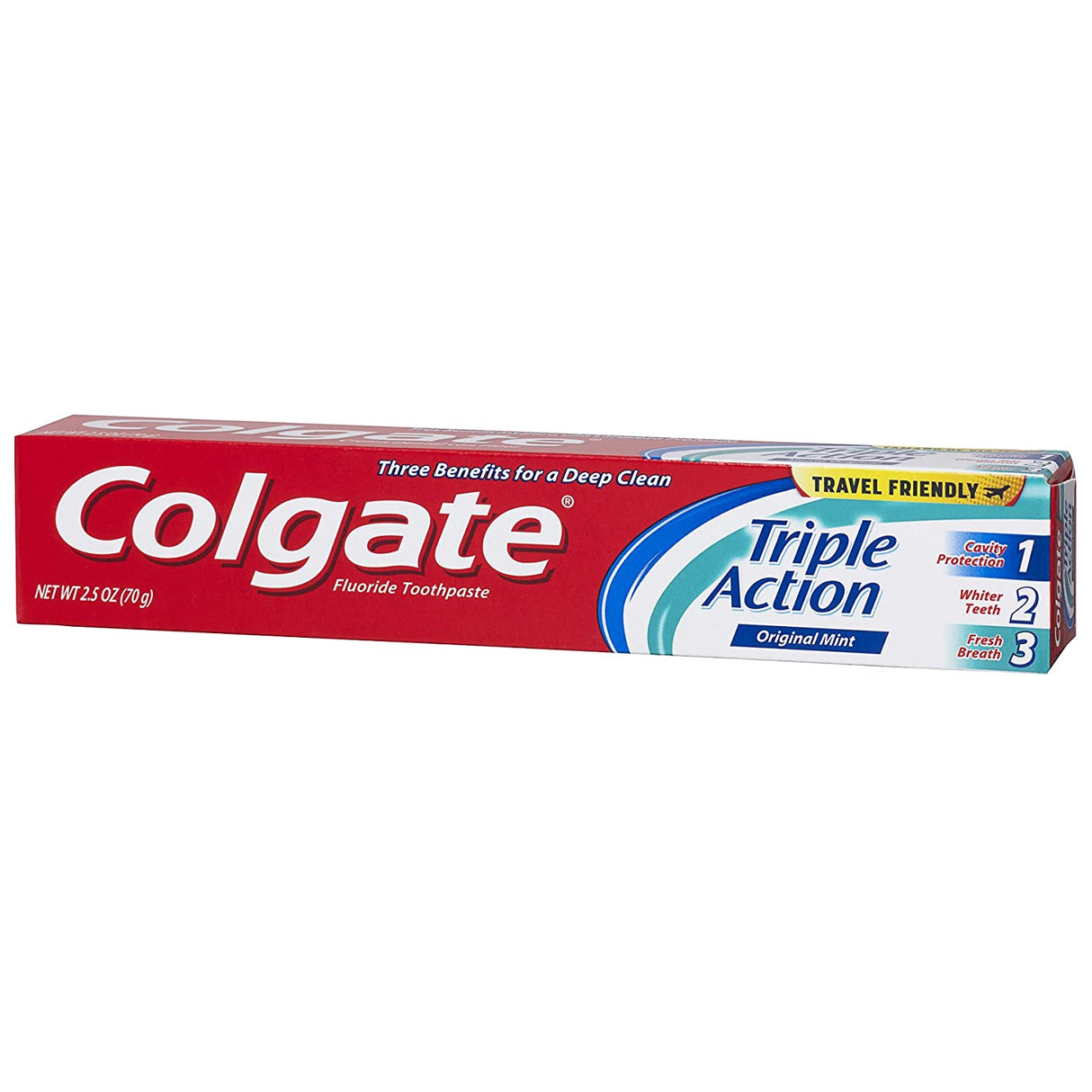 Colgate Triple Action Travel Toothpaste, Mint - 2.5 ounce (6 Pack) (5629840916636)