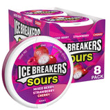 Ice Breakers Sours Sugar Free Mints, Mixed Berry, Strawberry, Cherry - 24 Packs of 8 (6995399901340)