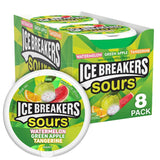 Ice Breakers Sours Sugar Free Mints, Watermelon, Green Apple, Tangerine - 24 Packs of 8 (5657209733276)