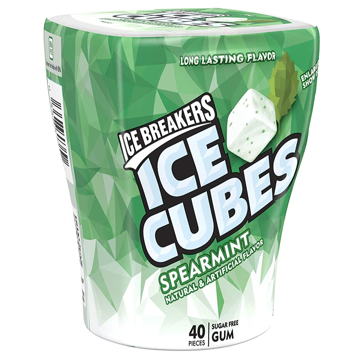 Ice Breakers Gum, Sugar Free Ice Cubes, Spearmint - 8 Packs of 4 Bottles (5657209241756)