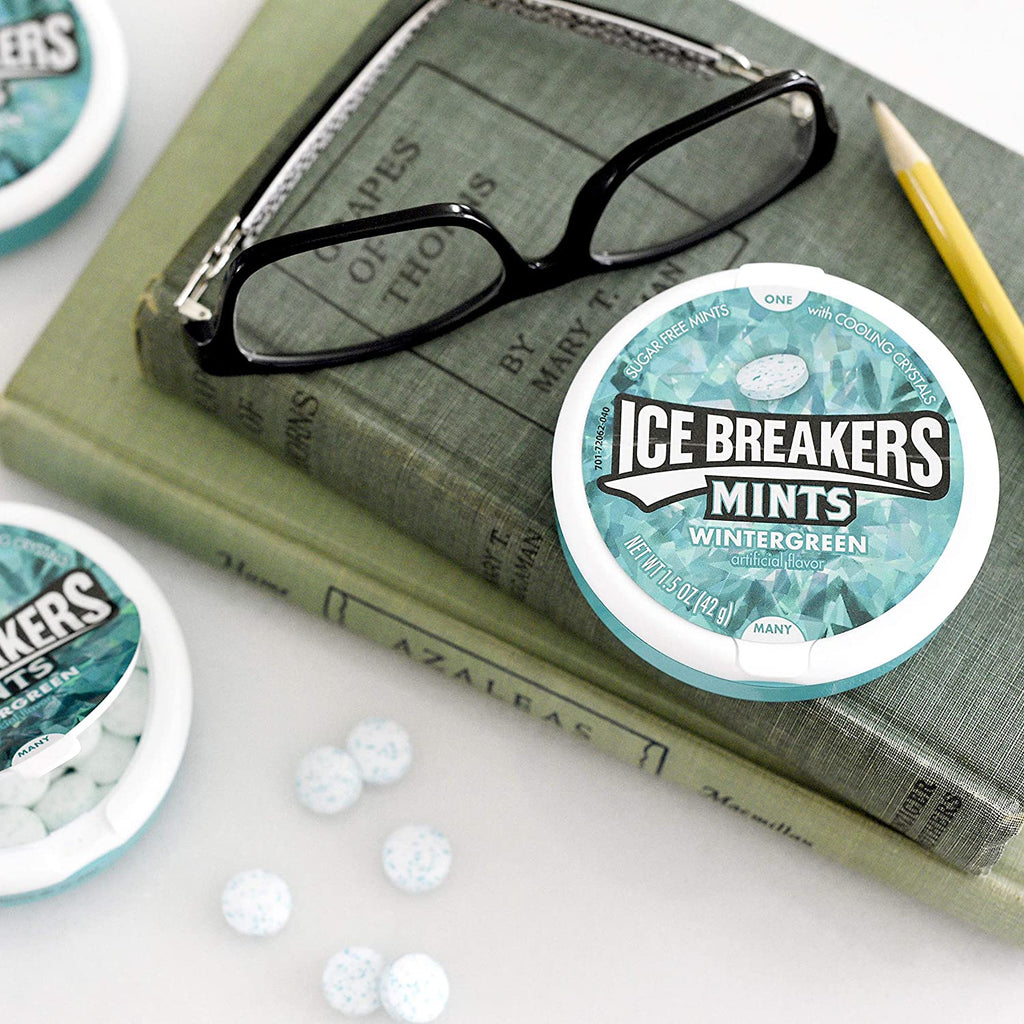 Ice Breakers Sugar Free Mints, Wintergreen - 24 Packs of 8 (6995369525404)