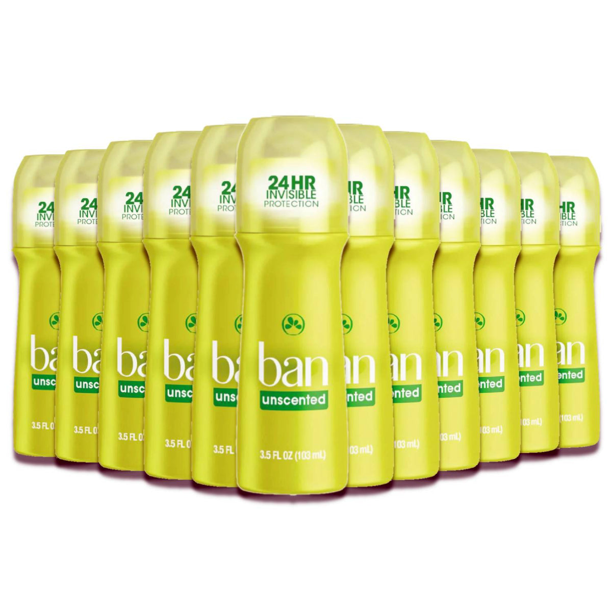 Ban Roll On Antiperspirant Deodorant, Unscented, 3.5 Oz 12 Pack